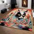 Whimsical cat in surreal room area rugs carpet