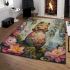 Whimsical frog with large eyes and vibrant colors area rugs carpet