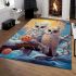 Whimsical winter owls area rugs carpet