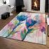 Whispers of nature minimalist floral imagery area rugs carpet