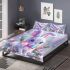 White bunny with blue eyes bedding set