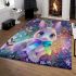 White bunny with blue eyes area rugs carpet