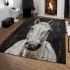 White horse painting area rugs carpet