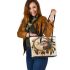 Wild trukey with dream catcher leather tote bag