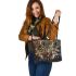 Wilds animals with dream catcher leather tote bag