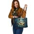 Wilds flying animals with dream catcher leather tote bag