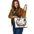 Wilds flying animals with dream catcher leather tote bag