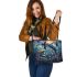 Wilds ocean animals with dream catcher leather tote bag