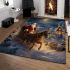 Winter wonderland sleigh ride area rugs carpet