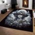 Woman surrounded by skulls area rugs carpet