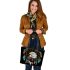 American eagle smile with dream catcher leather tote bag