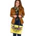 Beautiful dragonfly swirling colors leather tote bag