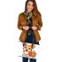 Cute corgi puppy in the style of vector cartoon leather tote bag