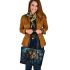 Darkness tiger and dream catcher leather tote bag