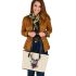 Deer head with antlers brush strokes leather totee bag