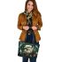 Eagle smile with dream catcher leather tote bag