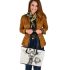 Giraffe smile with dream catcher leather tote bag