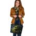 Grinchy smile with dream catcher leather tote bag