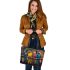 Parrots bear smile with dream catcher leather tote bag