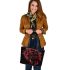 Red panther and dream catcher leather tote bag