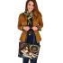 Sleepy dogs with jerwely and dream catcher leather tote bag