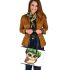 St patricks day cute baby owl with beret leather tote bag