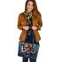 Tiger smile with dream catcher leather tote bag