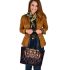 Tiger smile with dream catcher leather tote bag