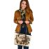 Wild trukey with dream catcher leather tote bag