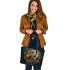 Wilds animals with dream catcher leather tote bag