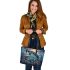 Wilds ocean animals with dream catcher leather tote bag