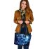 Wolves moon and dream catcher leather tote bag