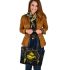 Yellow grinchy smile and dream catcher leather tote bag