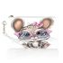 Cute cartoon bunny with pink heart shaped glasses makeup bag