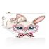 Cute cartoon bunny with pink heart shaped glasses makeup bag