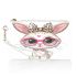 Cute cartoon bunny with pink heart shaped glasses makeup bag