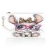 Cute cartoon bunny with pink heart shaped glasses makeup bag