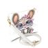 Cute cartoon bunny with pink heart shaped glasses makeup bag