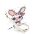 Cute cartoon bunny with pink heart shaped glasses makeup bag