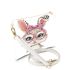 Cute kawaii bunny with pink glasses makeup bag