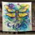 Abstract dragonfly with swirls and flowers blanket