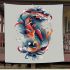 Abstract koi fish swirling colors and graceful curves blanket
