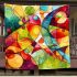 Abstract painting of vibrant colors and shapes blanket