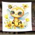 Adorable baby honey bee with big eyes blanket