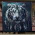 Angry white tiger with dream catcher area rug blanket