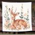 Baby animals in a floral style with a cute deer blanket