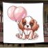 Baby puppy king charles spaniel with big eyes blanket