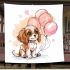 Baby puppy king charles spaniel with big eyes blanket