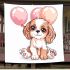 Baby puppy king charles spaniel with big eyes blanket