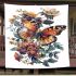 Beautiful butterfly surrounded by flowers blanket